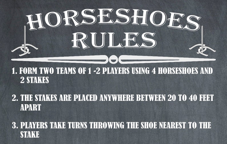 Printable Horseshoe Rules And Regulations