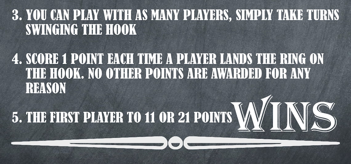 Hook and Ring Rules Ring Toss Instructions Yard Game Signs Etsy