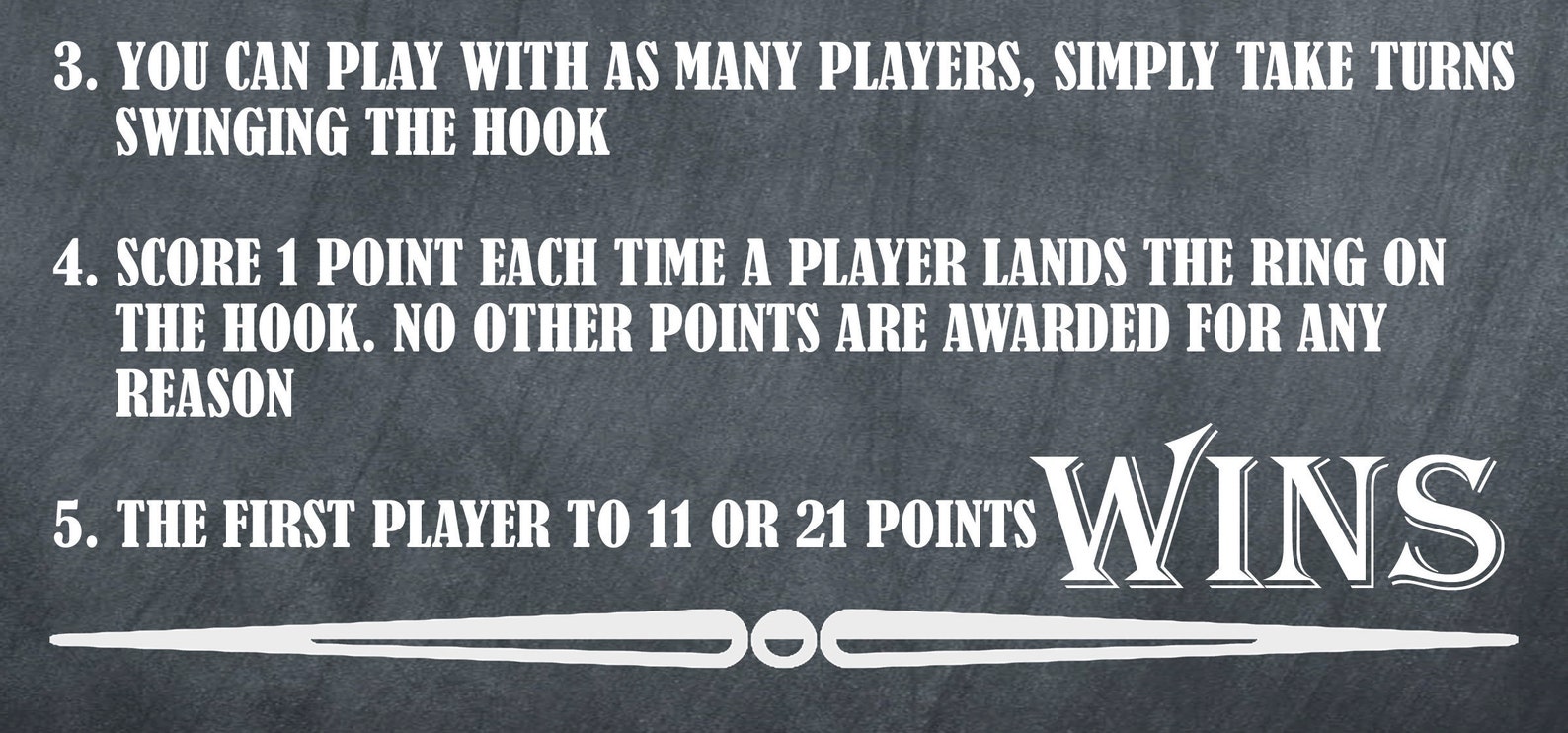 Hook and Ring Rules Ring Toss Instructions Yard Game Signs Etsy