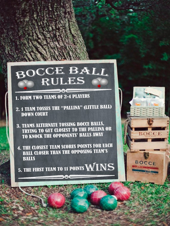 Bocce Ball Rules Bocce Ball Sign Poster Outdoor Party ...