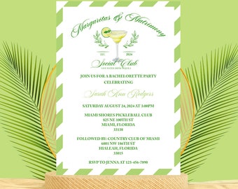 Uitnodiging vrijgezellenfeest Margs and Matrimony: Margarita-thema (digitale download)