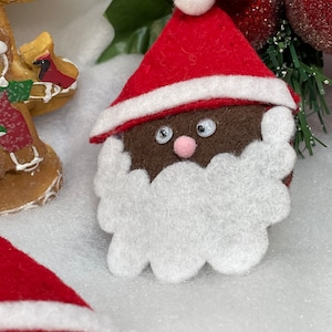 Christmas Black Santa Felt Pins Let&#39;s Celebrate Christmas