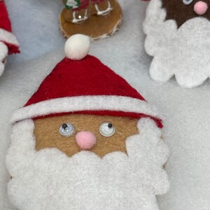 Christmas Brown Santa Felt Pins Let&#39;s Celebrate Christmas