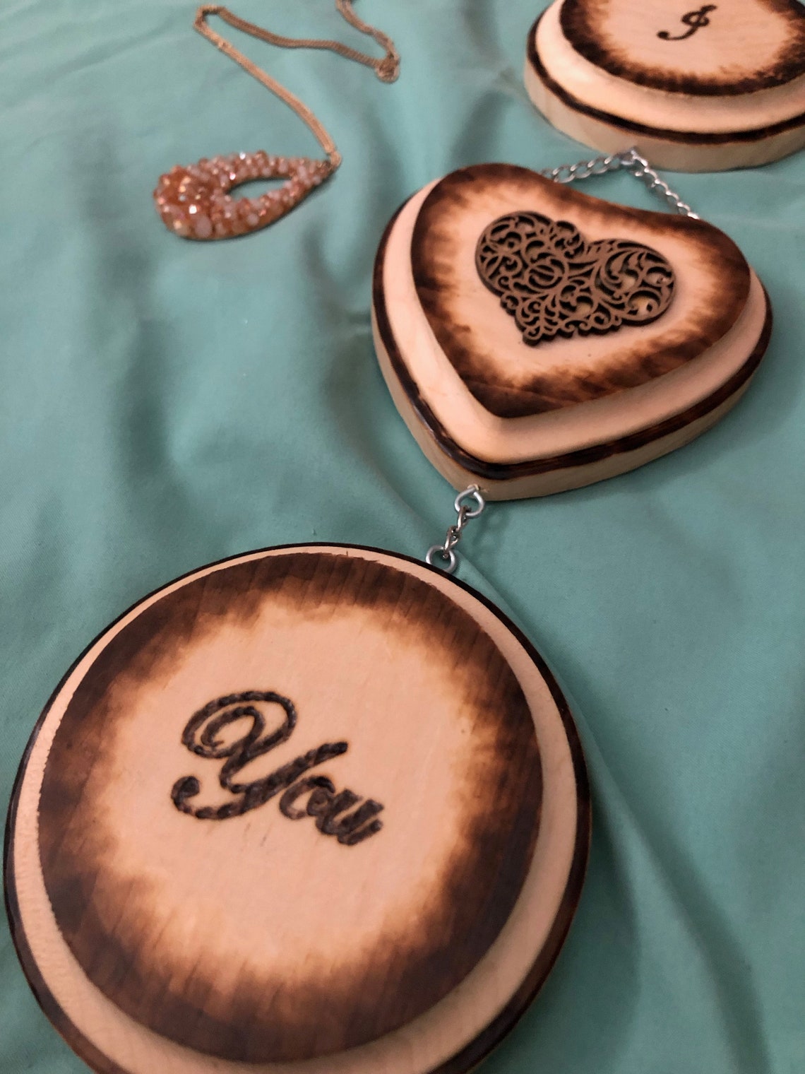 Valentine's Day Wood Burned Hanging Wood Plaque with the Etsy