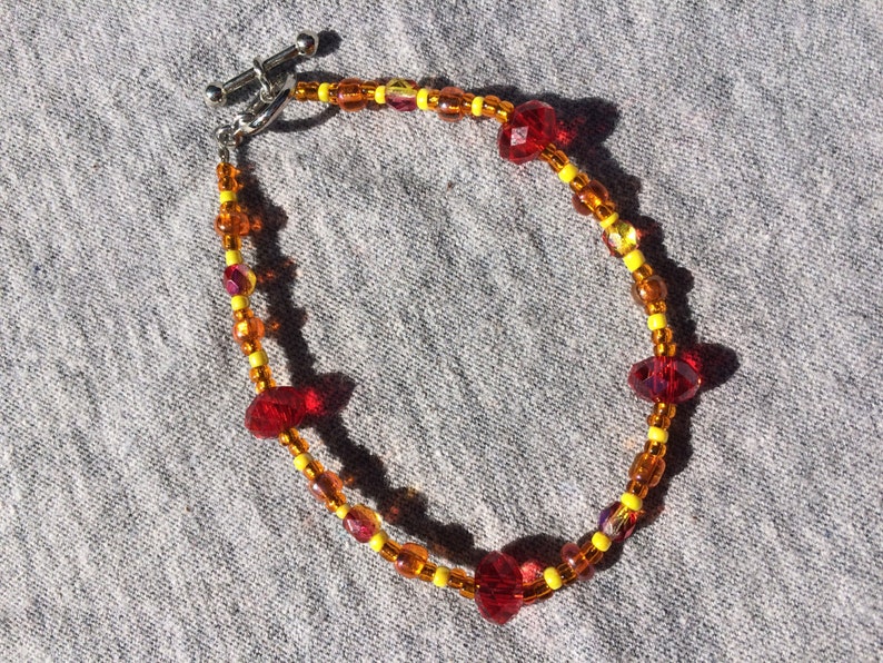 Toggle Bracelet, Fire, Red, Orange and Yellow image 2