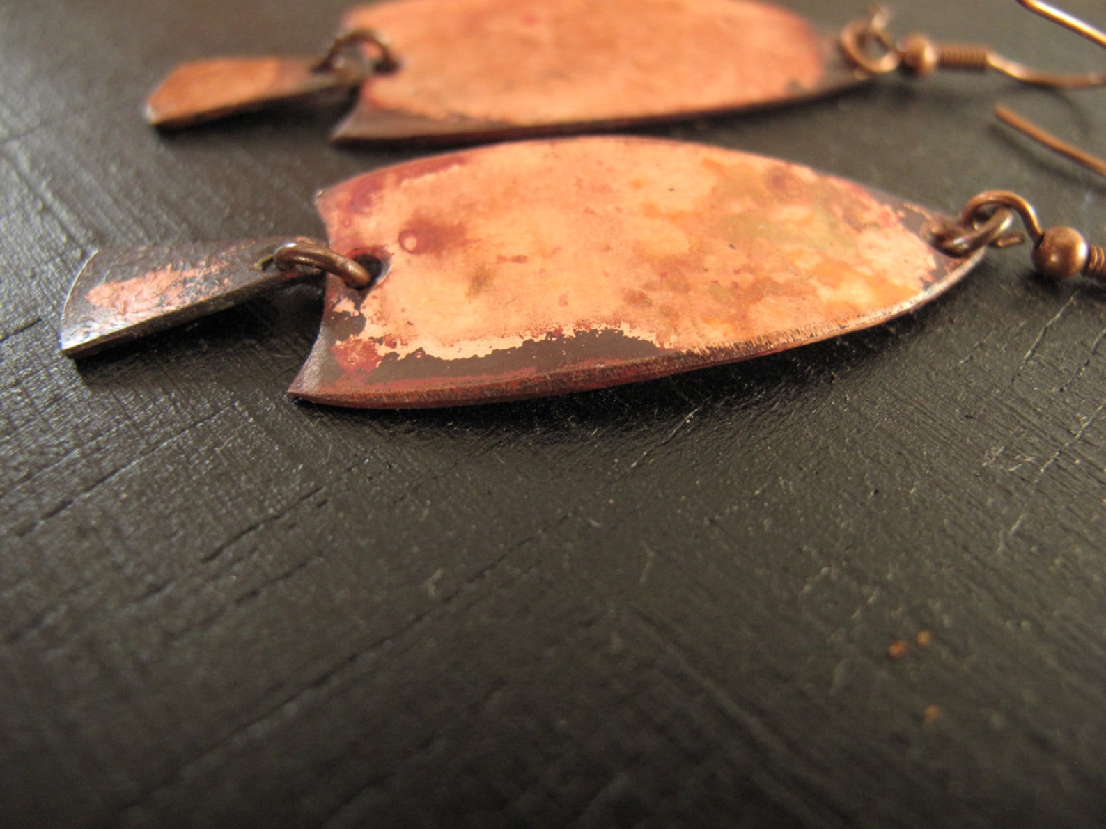 Copper Earring Patinated is Hot Etsy