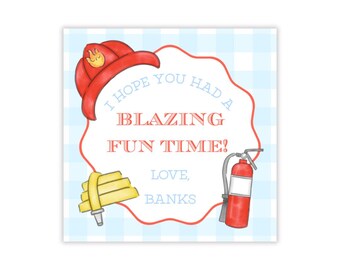 Fire Truck Birthday Party Favor Tags