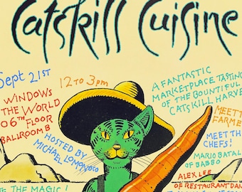 The Wonderful World of Catskill Cuisine - Milton Glaser Poster - Windows on the World - New York REPRODUCTION