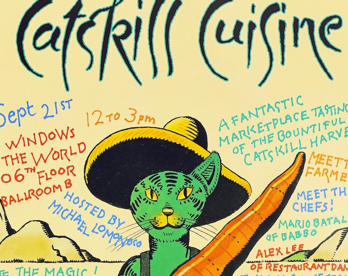 The Wonderful World of Catskill Cuisine - Milton Glaser Poster - Windows on the World - New York REPRODUCTION