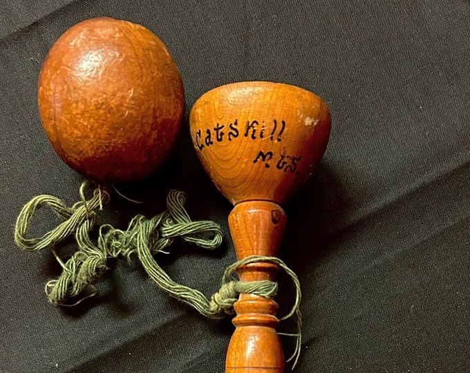 Vintage Cup and Ball Game, Wood, Catskill Mountains Souvenir