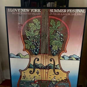 Milton Glaser Summer Festival  Poster- Hudson River Valley  - 1983 - I Love NY Campaign