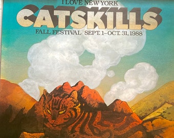I Love New York Catskills - Milton Glaser Poster -Fall Festival 1988 - I Love NY Campaign