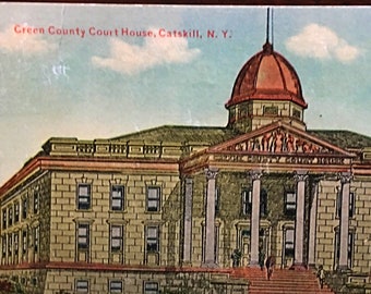 Vintage Greene County Court House Postcard, circa 1910 - Catskill Mountains Vintage Memorabilia