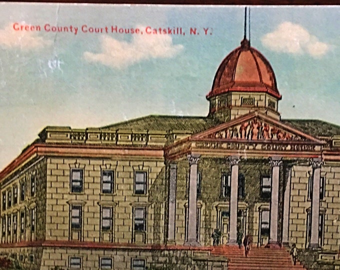 Vintage Greene County Court House Postcard, circa 1910 - Catskill Mountains Vintage Memorabilia