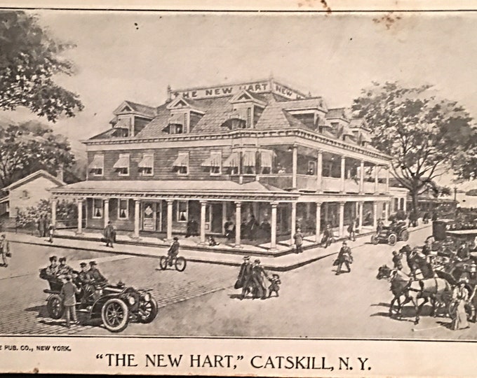 The New Hart Hotel - Catskill New York - Vintage Catskill Postcard - circa 1907