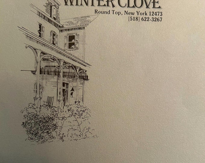 Vintage Winter Clove Inn Stationery - 3 Sheets