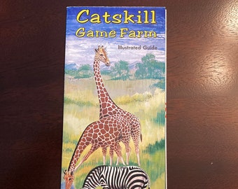 Vintage Catskill Game Farm Illustrated Guide - Brochure with Map - Catskill Mountains Souvenir - FREE SHIPPING