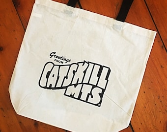 Catskill Mountain Tote Bag - Reusable Cotton Bag for Grocery, Farmers Market, Weekender Bag, Shoulder Bag - Eco Friendly Bag