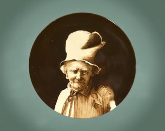 Vintage Antique Hand Painted Art Plate - Joseph Jefferson - Jean Pouyat Limoges - Porcelain Plate  - Cirac 1900