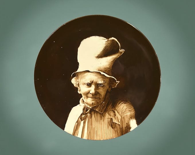 Vintage Antique Hand Painted Art Plate - Joseph Jefferson - Jean Pouyat Limoges - Porcelain Plate  - Cirac 1900