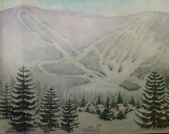 Ski Windham Poster - Artist Carol Clement 1987 - Windham New York - Catskill Mountains