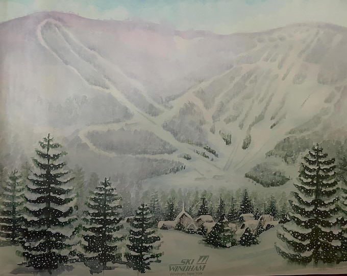 Ski Windham Poster - Artist Carol Clement 1987 - Windham New York - Catskill Mountains