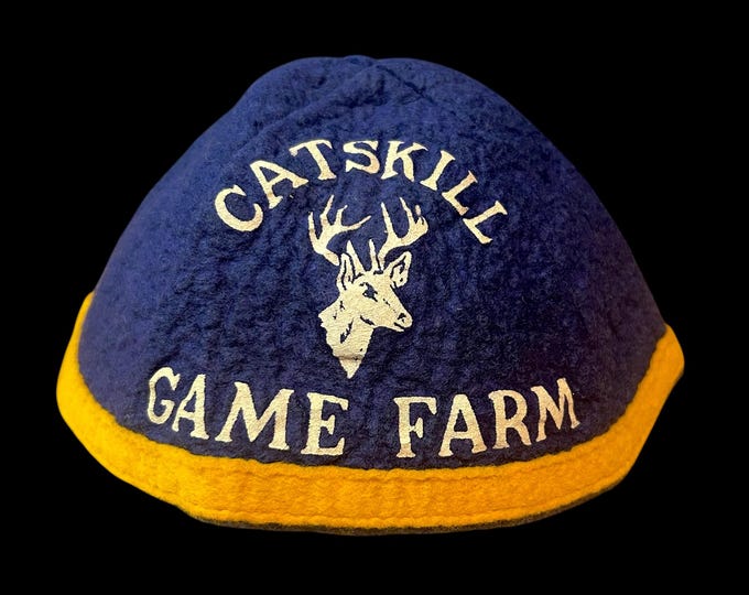 Catskill Game Farm Felt Beanie Cap - Catskill Mountains Vintage Souvenir