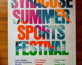 I Love New York Vintage Poster - Syracuse Summer Sports Festival - 1981 - US Olympic Committee - Empire State Games - Rowing