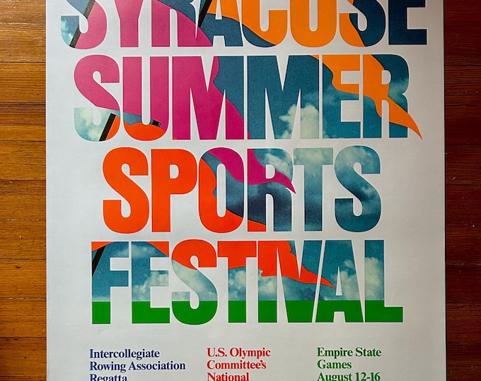 I Love New York Vintage Poster - Syracuse Summer Sports Festival - 1981 - US Olympic Committee - Empire State Games - Rowing