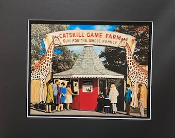 Catskill Game Farm Print - Fun for the Whole Family - Catskill Mountains Memorabilia - Catskill Family Vacation Memories