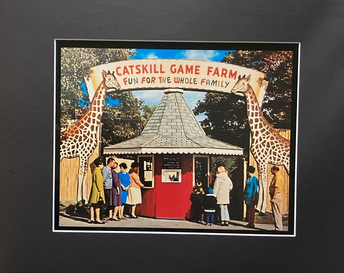 Catskill Game Farm Print - Fun for the Whole Family - Catskill Mountains Memorabilia - Catskill Family Vacation Memories