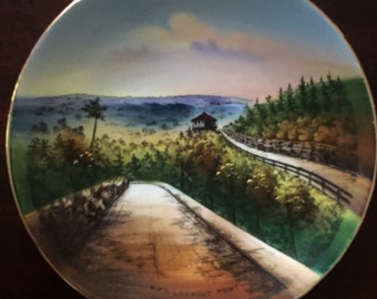 Vintage Catskill Mountain Souvenir Plate - Rip's Lookout Point Catskill Mts. N.Y. - Kaaterskill Clove on the Rip Van Winkle Trail (Rt 23A)