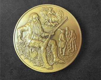 Rip Van Winkle Bronze Art Medal from the Franklin Mint - Calendar Medal in heavy bronze - 1981