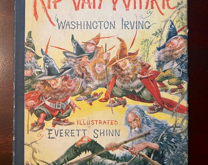 Rip Van Winkle - Washington Irving - Illustrated by Everett Shinn - Hardcover 1939 - With Dust Jacket - Catskill Mountains