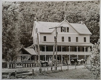 The Palenville Hotel - Reproduction of orginal glass negative from the Library of Congress - Catskill Mountains  NY - Vintage Memorabilia
