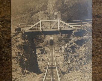 Vintage Loeffler Postcard of the Otis Elevating Railway, Palenville New York with the Catskill Mountain House - Circa 1910