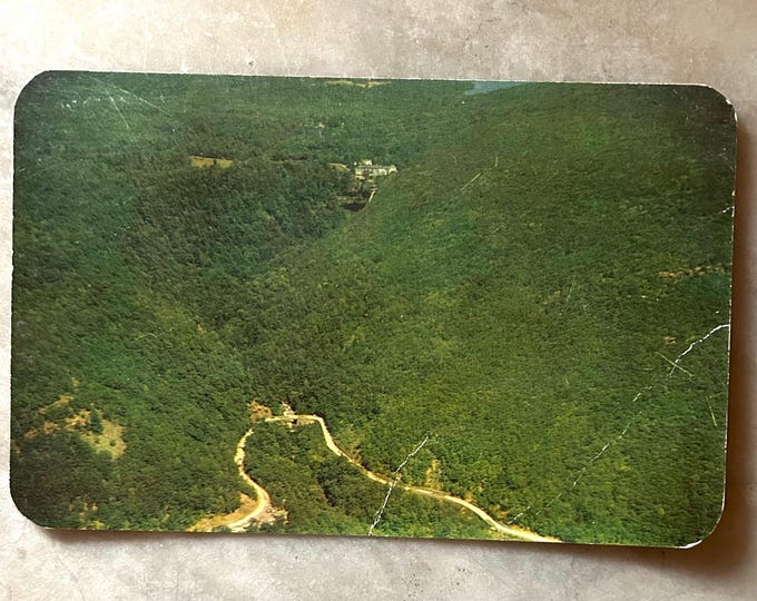 Vintage Catskill Mountains Postrcard - RARE - Kaaterskill Falls, The Laurel House  and the Horseshoe Curve along the Rip Van Winkle Trail