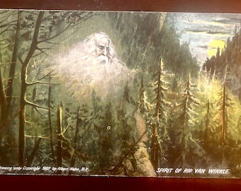 The Spirit of Rip Van Winkle Vintage Postcard - circa 19010 - Vintage Catskill Mountains Memorabilia