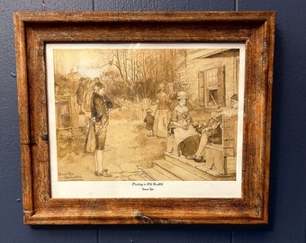 Sunday in Old Catskill - Howard Pyle Print - Reproduction from Harper's New Monthly Magazine Story Illustration, 1879