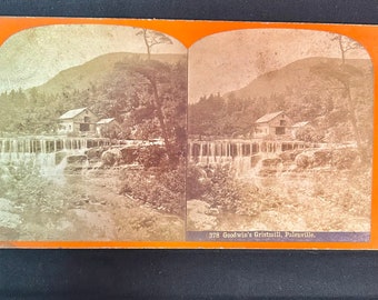 Goodwins Gristmill Palenville New York  -  Catskills Mountains New York Stereoview - Stereoscope - Kaaterskill Creek - RARE 1880