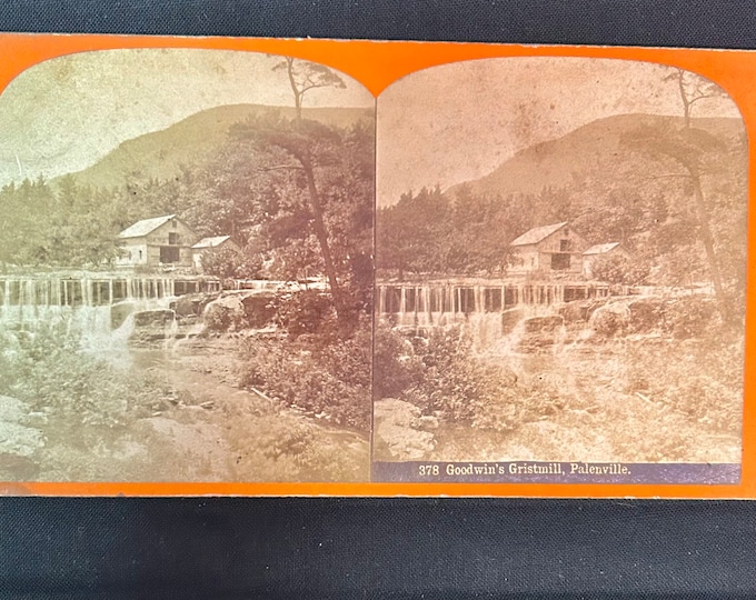 Goodwins Gristmill Palenville New York  -  Catskills Mountains New York Stereoview - Stereoscope - Kaaterskill Creek - RARE 1880