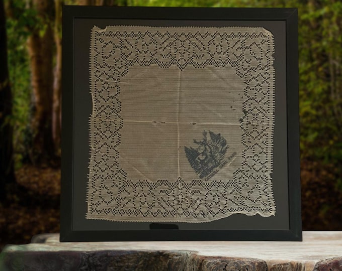Vintage Catskill Game Farm Souvenir Doily - Framed - Catskill Mountains Memorabilia