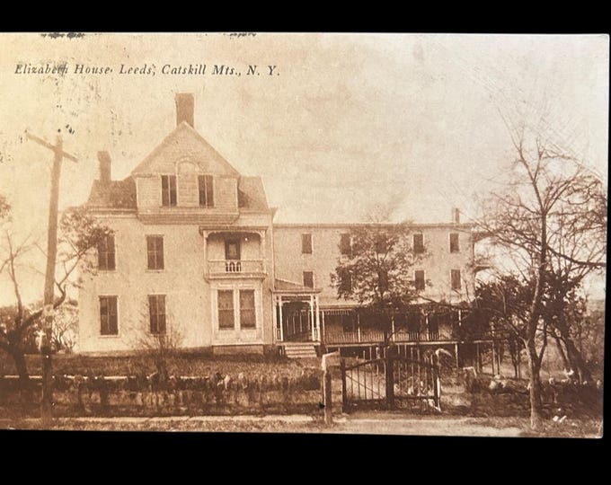 Vintage Postcard of the Elizabeth House, Leeds New York, Catskill Mountains Memorabilia