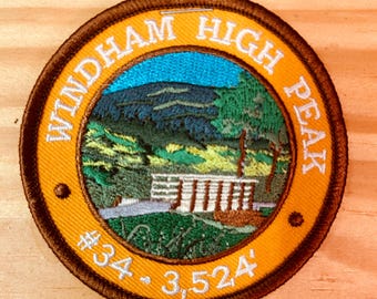 Windham High Peak Patch- Fully Embroidered -  Iron On/Sew On - Catskill Mountains - Hiking the Mountains!