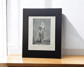 Joseph Jefferson as Rip Van Winkle, Theater actor, 1892 Vintage Print - Catskill Mountains - Washington Irving