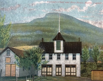 Colonel's Chair - Hunter Mountain - and hose House - Vintage Catskill Mountains Postcard - 1908