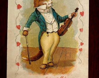 Rare Anthropomorphic Cat Postcard - 1907 - Katterwallski - Catskill Mountains Memorabilia