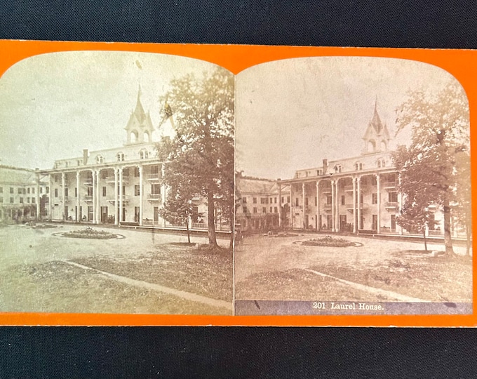 The Laurel House - Above Kaaterskill Falls   - Catskills Mountains, Catskill New York Stereoview - Stereoscope - J Loeffler Stereoview