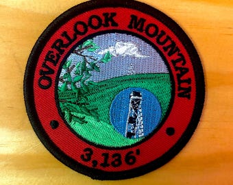 Overlook Mountain Patch- Fully Embroidered -  Iron On/Sew On - Catskill Mountains - Hiking the Mountains!
