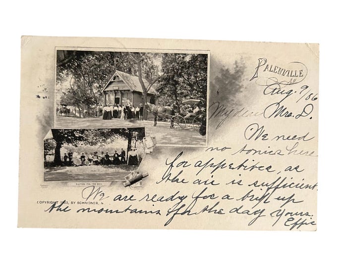 Post Office  Palenville, NY - Vintage Catskill Mountains Postcard  - 1906 - FREE SHIPPING